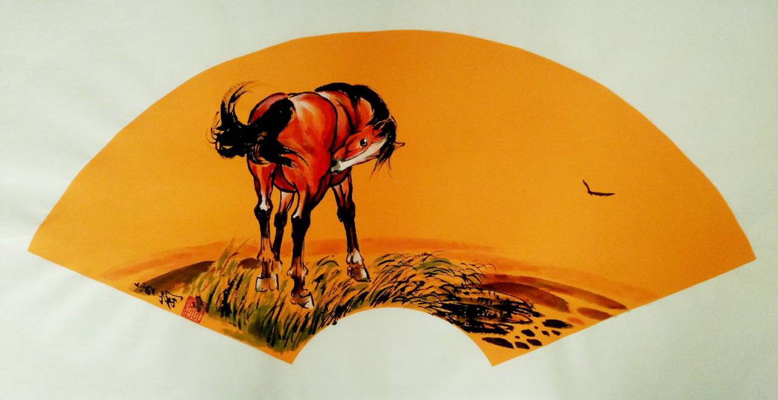 杨金岗国画作品《【草原】作者杨金岗》【图0】