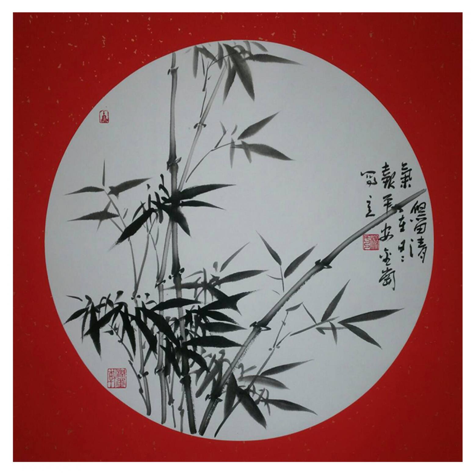 杨金岗国画作品《【竹叶青】作者杨金岗》