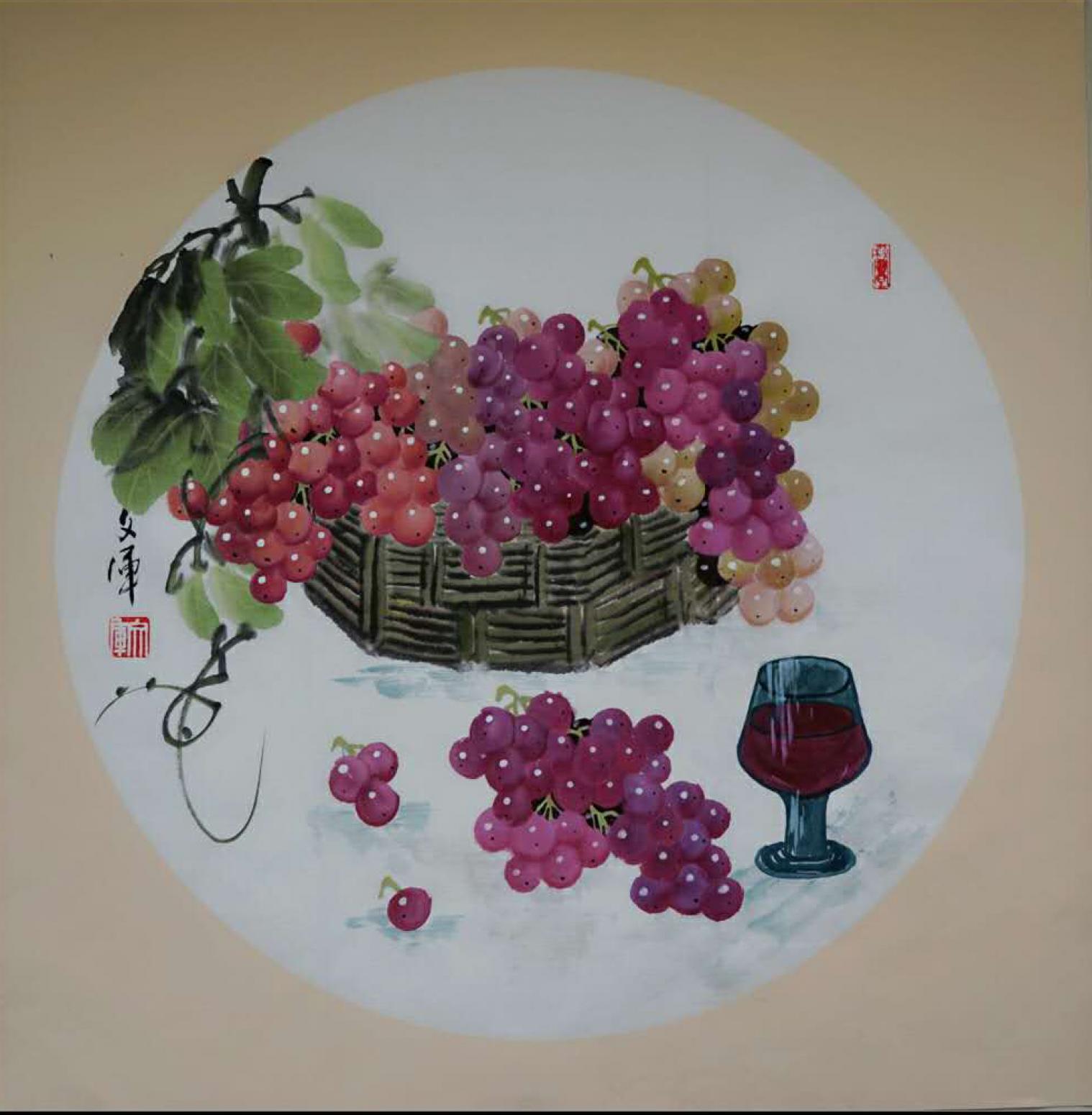 党文军国画作品《【葡萄9】作者党文军》【图0】