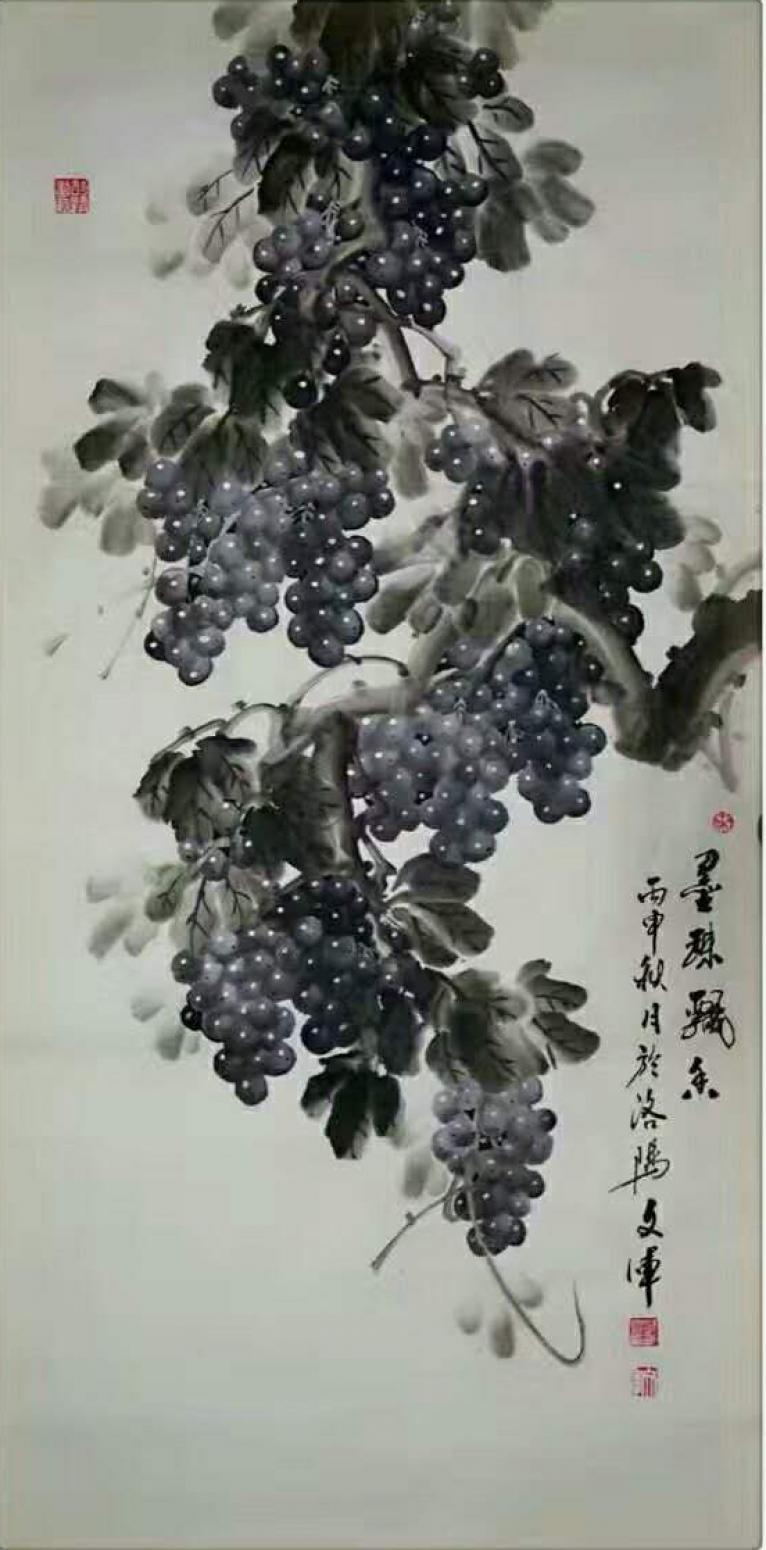 党文军国画作品《【葡萄15】作者党文军》【图0】