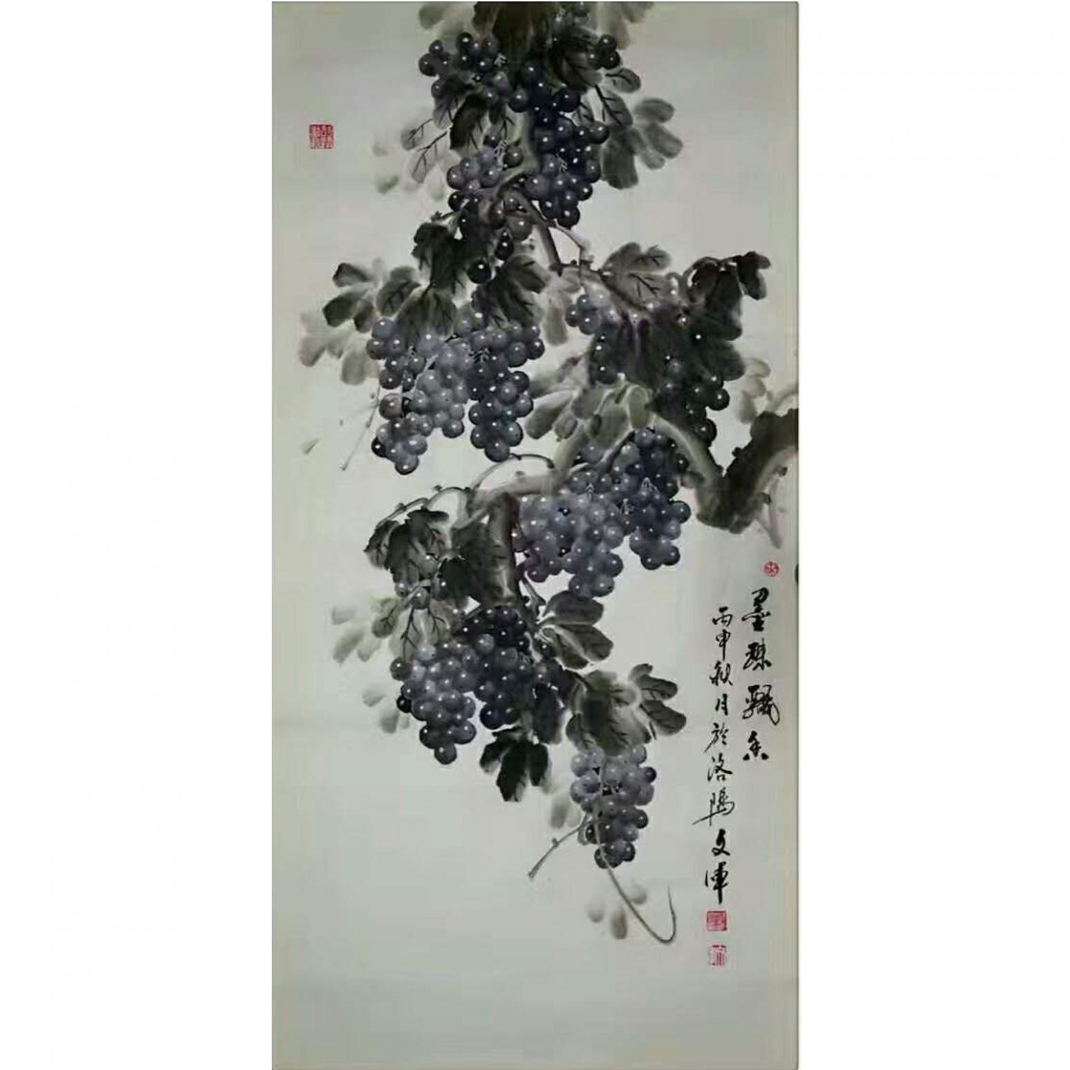 党文军国画作品《【葡萄15】作者党文军》