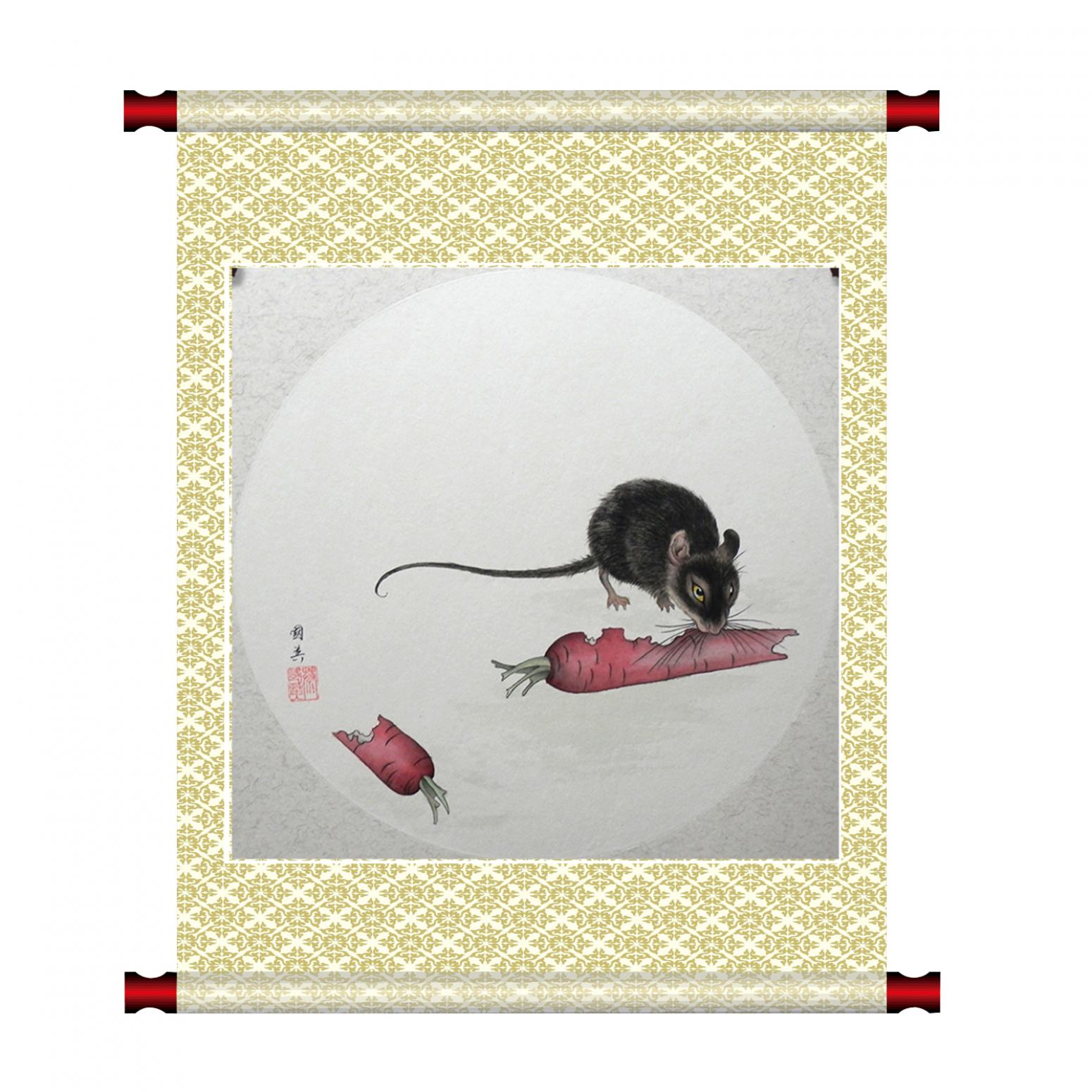 蔡国英国画作品《【生肖鼠】作者蔡国英》【图1】