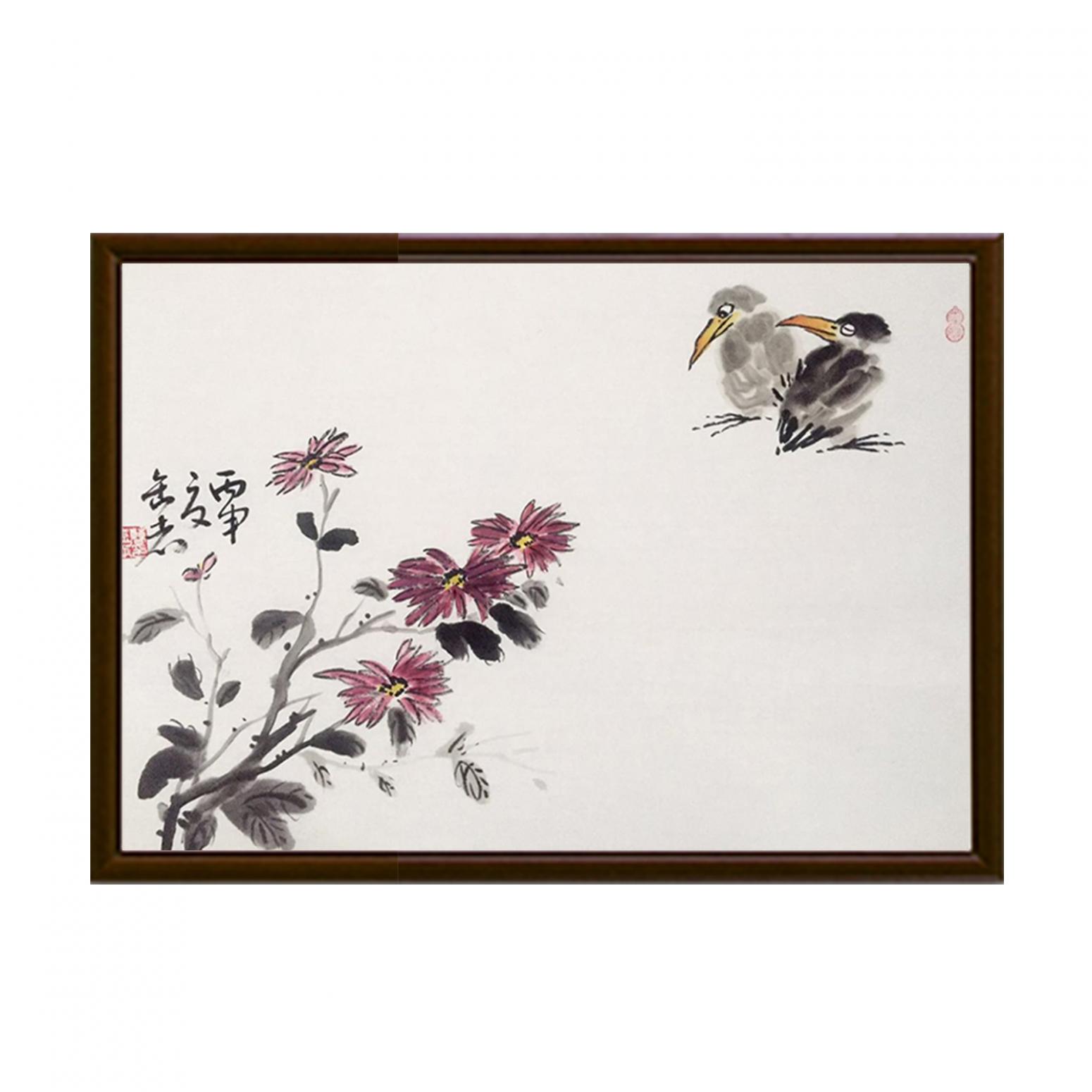 曹金华国画作品《【两鸟四花】作者曹金华》【图2】