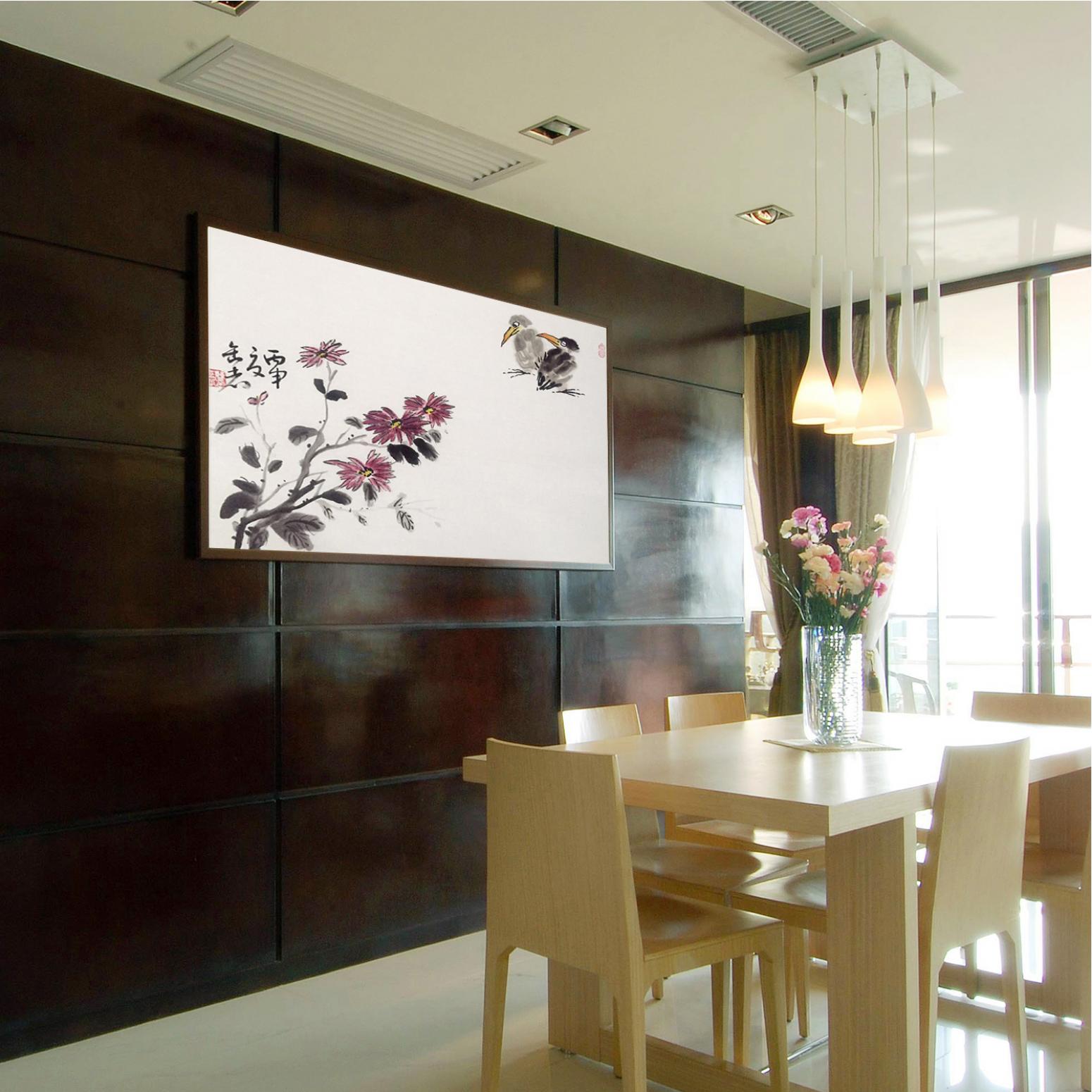 曹金华国画作品《【两鸟四花】作者曹金华》【图3】