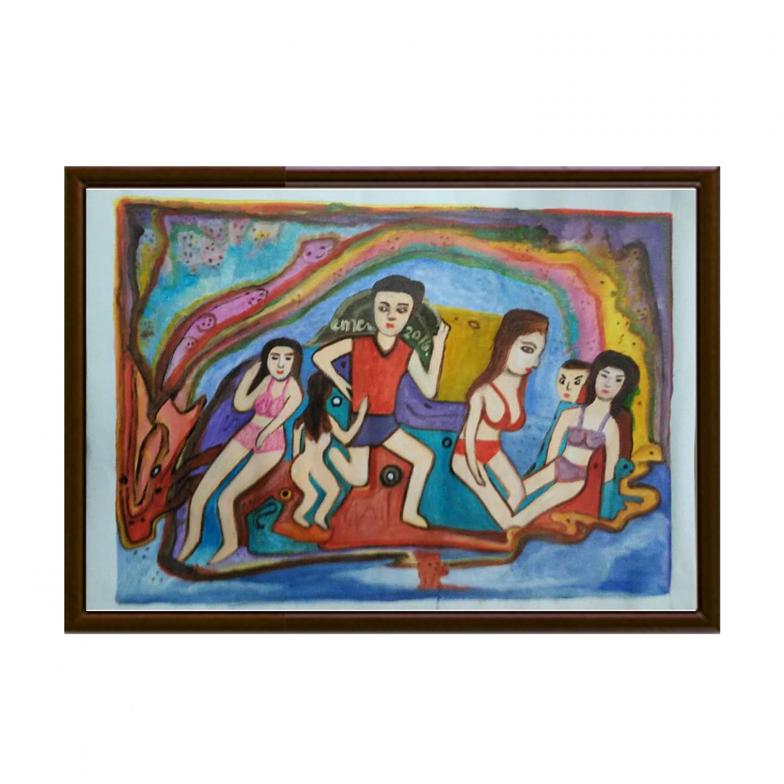 陈鸣婵油画作品《【乐也融融】作者陈鸣婵》【图2】