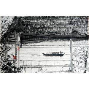 陶文祥国画作品《【河畔】作者陶文祥》价格960.00元