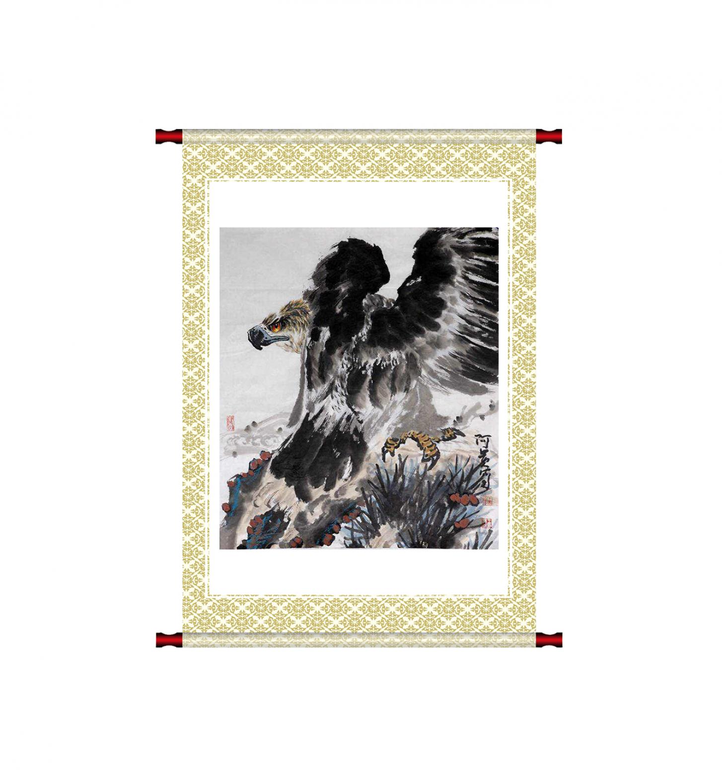 王贵烨国画作品《【鹰眼如炬】作者王贵烨》【图1】