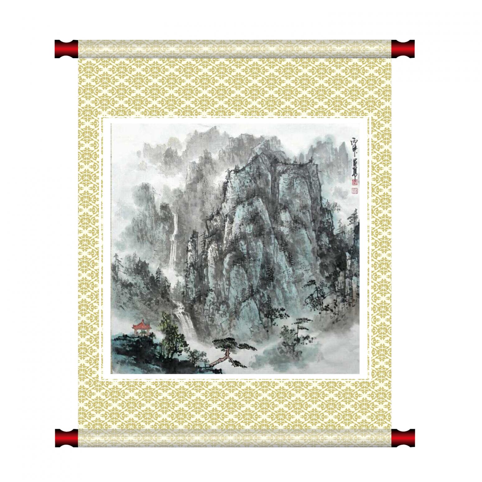 王英勇国画作品《【流水碧云亭】作者王英勇》【图1】