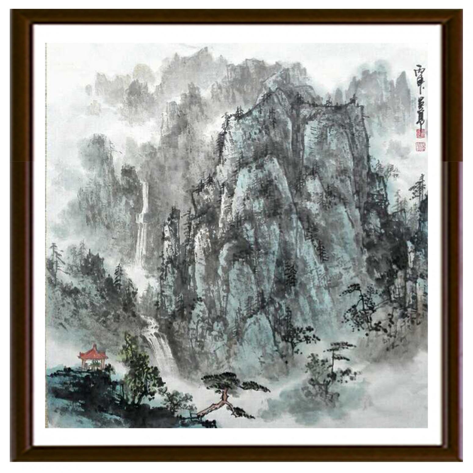 王英勇国画作品《【流水碧云亭】作者王英勇》【图2】