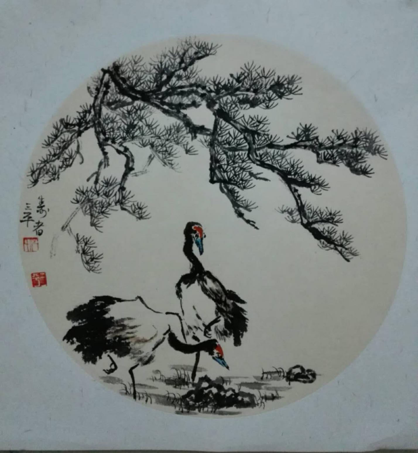伍三平国画作品《【花鸟3】作者伍三平》【图0】