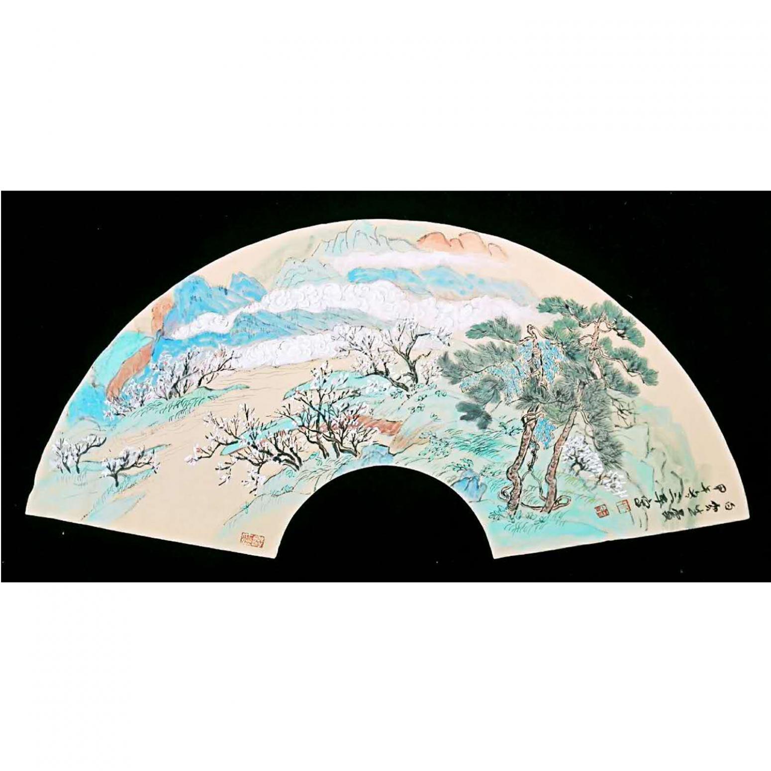 伍三平国画作品《【山水2】作者伍三平》