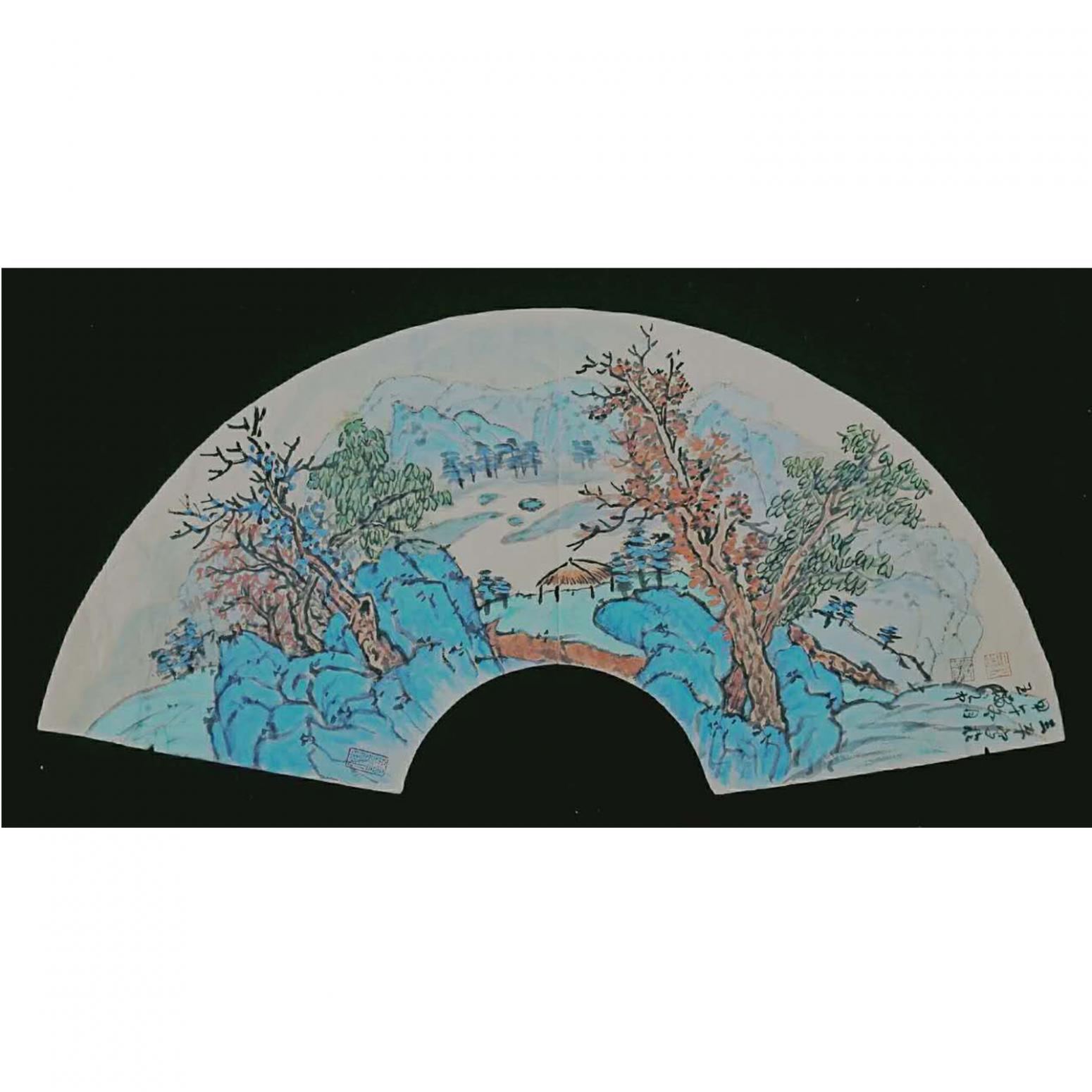 伍三平国画作品《【山水3】作者伍三平》