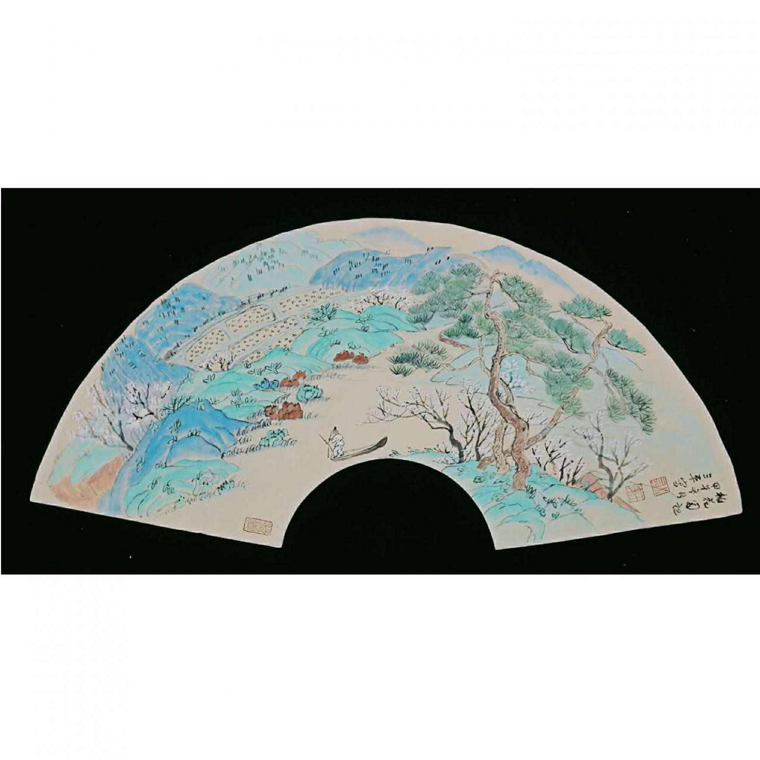 伍三平国画作品《【山水4】作者伍三平》