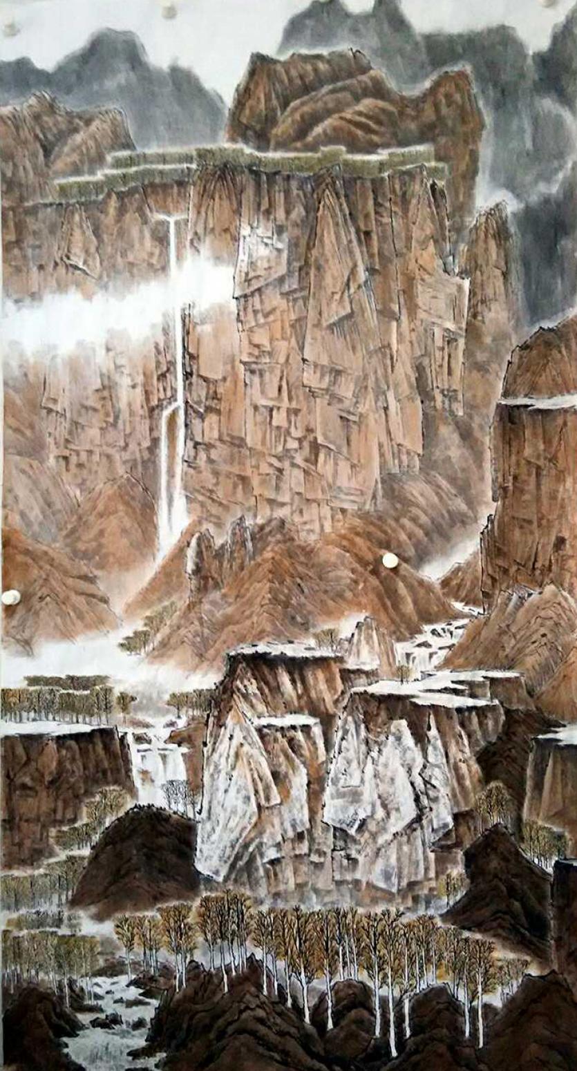 何志勇国画作品《【太行秋韵】作者何志勇》【图0】