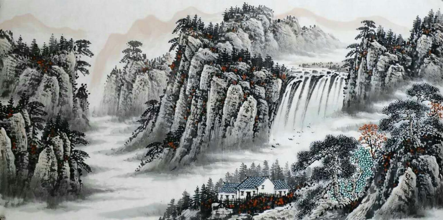 刘恒胜国画作品《【山水18】作者刘恒胜》【图0】