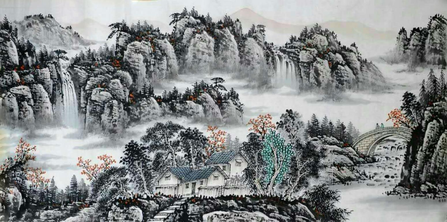 刘恒胜国画作品《【山水19】作者刘恒胜》【图0】