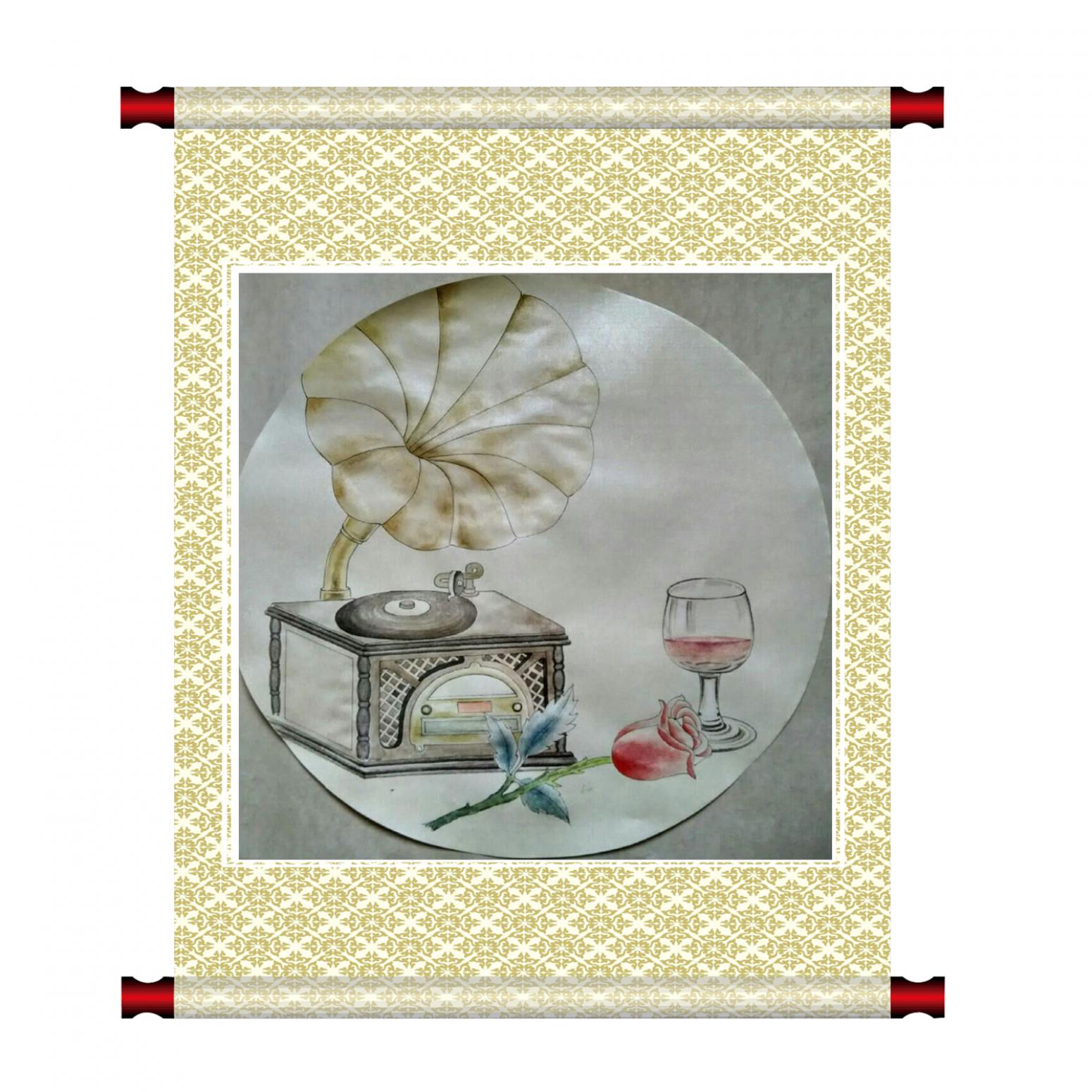 傅斌科国画作品《【音乐红酒】作者傅斌科》【图1】