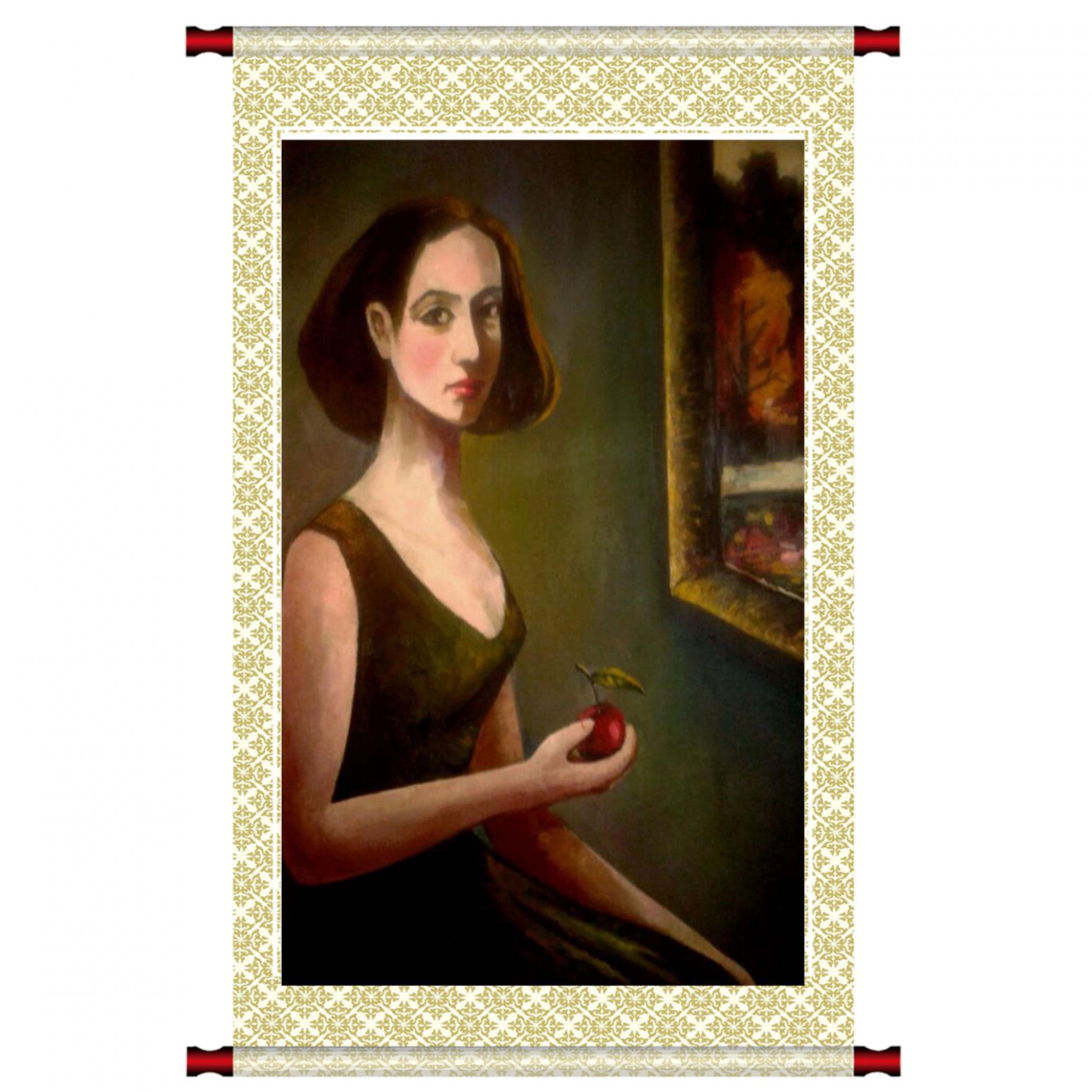 高剑峰油画作品《【少女之苹果】作者高剑峰》【图1】