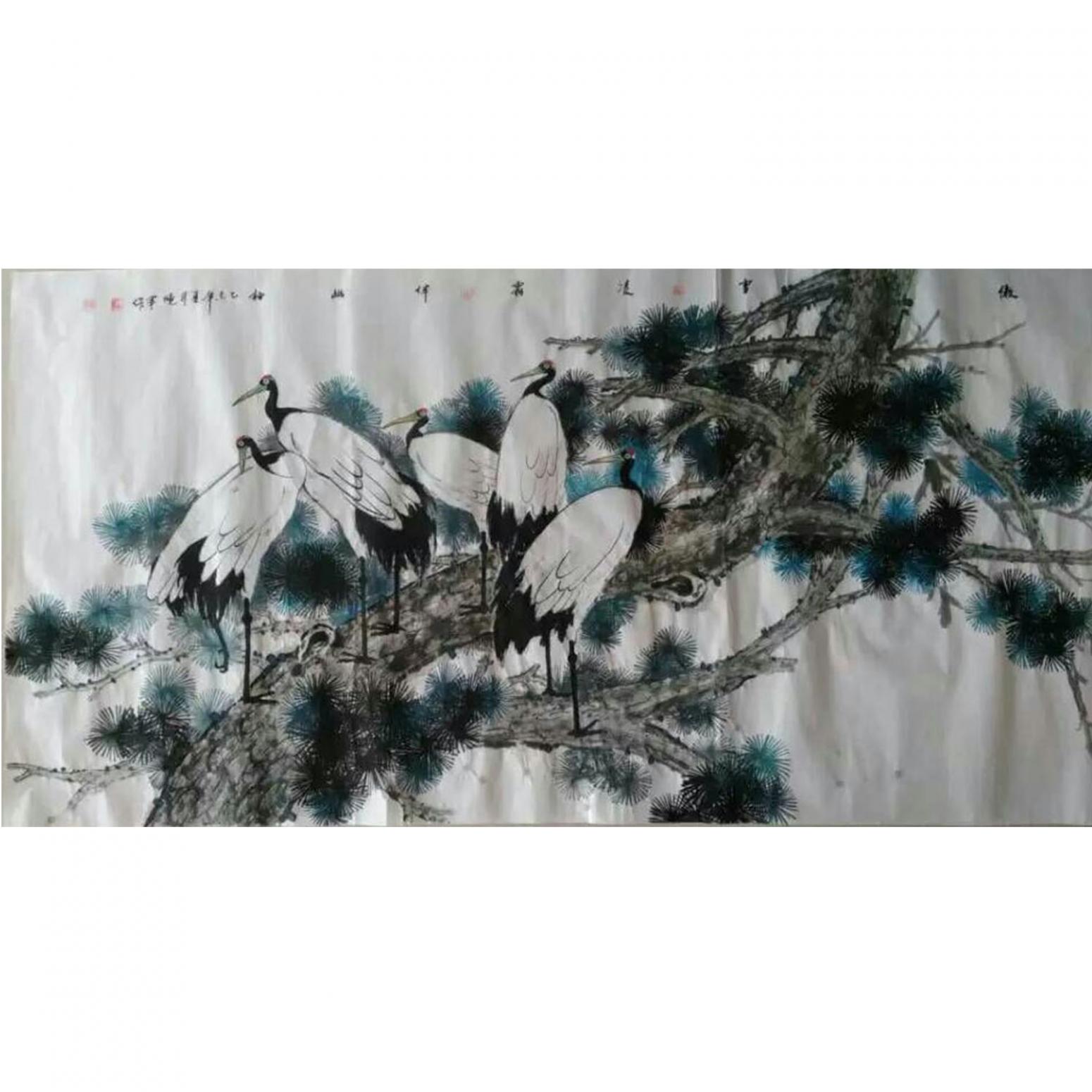 尹晓军国画作品《【鹤寿延年】作者尹晓军》