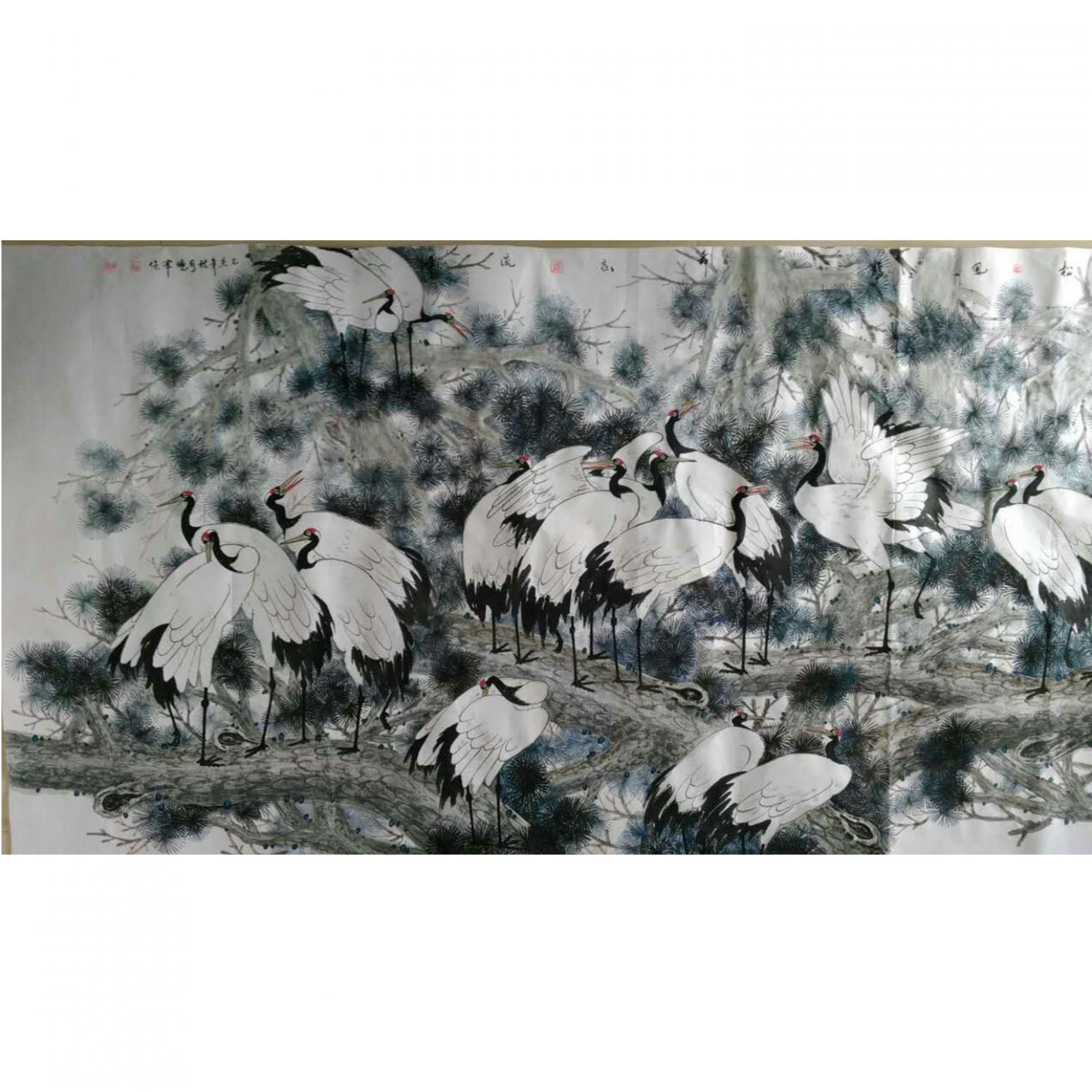 尹晓军国画作品《【松风鹤舞忘流年】作者尹晓军》