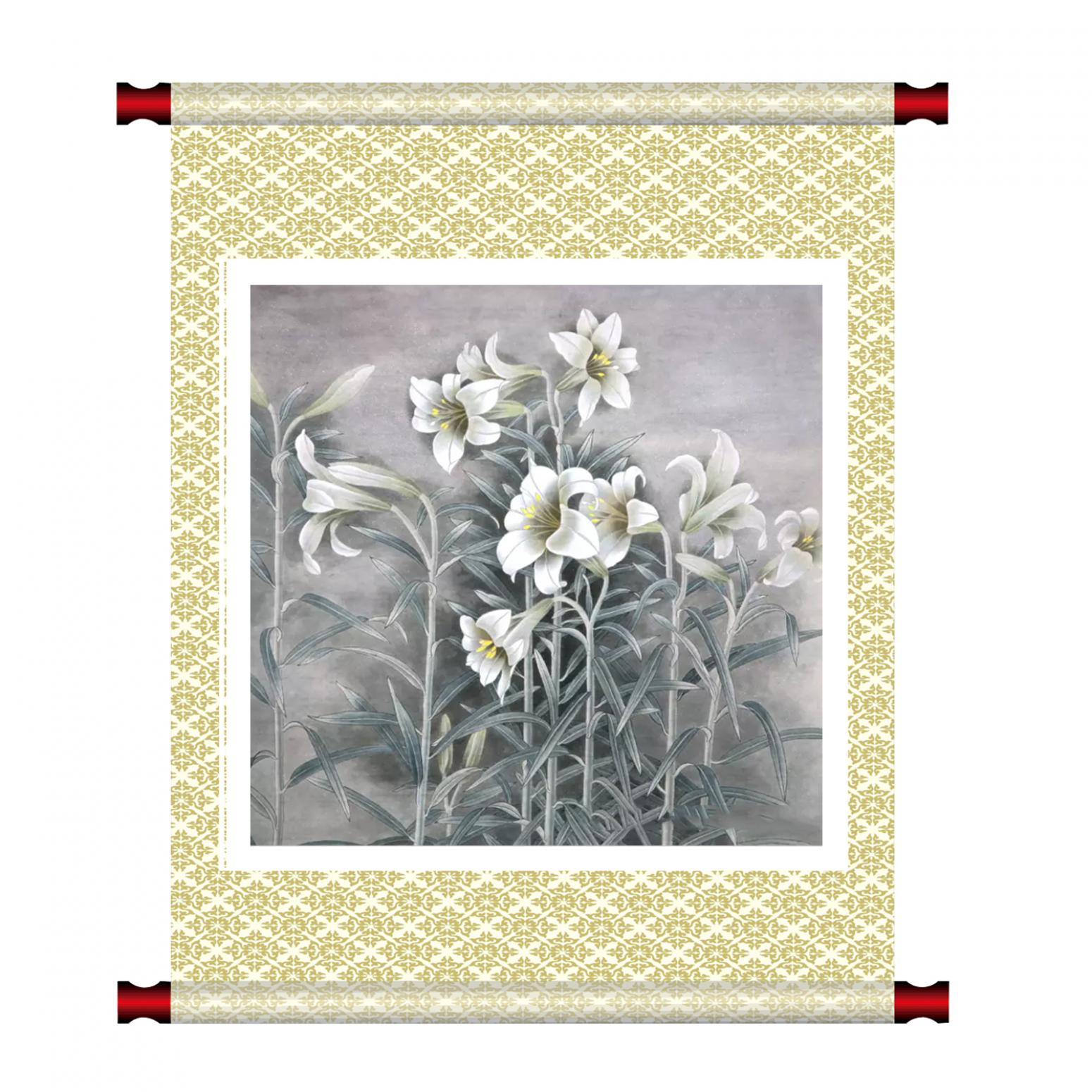 鞠国文国画作品《【百合】作者鞠国文》【图1】