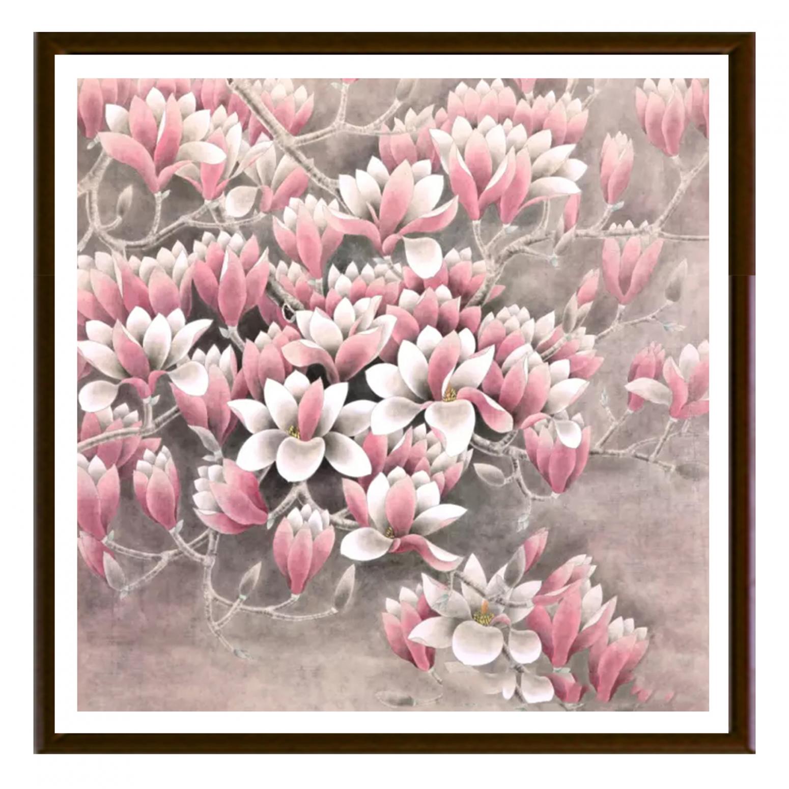 鞠国文国画作品《【粉枝头】作者鞠国文》【图2】