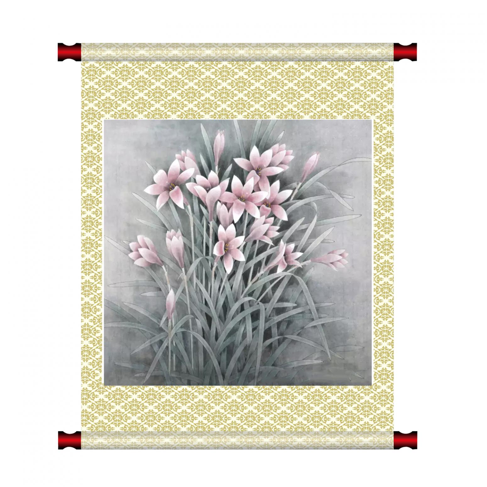 鞠国文国画作品《【粉水仙】作者鞠国文》【图1】