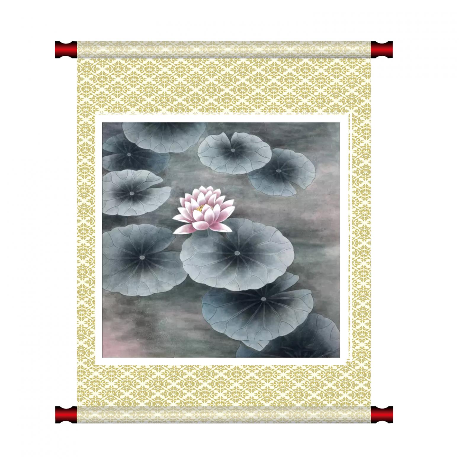 鞠国文国画作品《【睡莲】作者鞠国文》【图1】