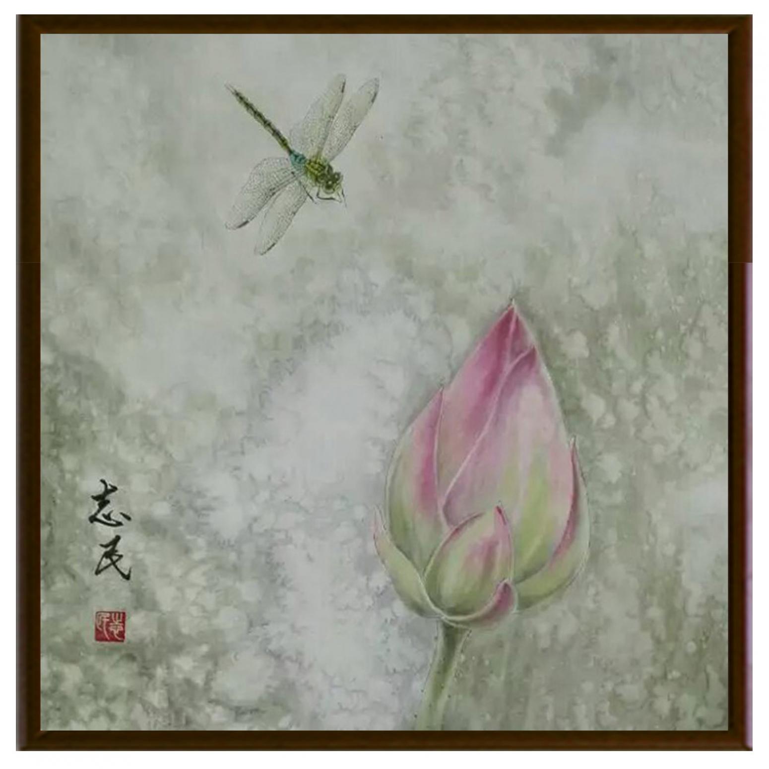 赵志民国画作品《【荷尖蜻蜓】作者赵志民》【图2】