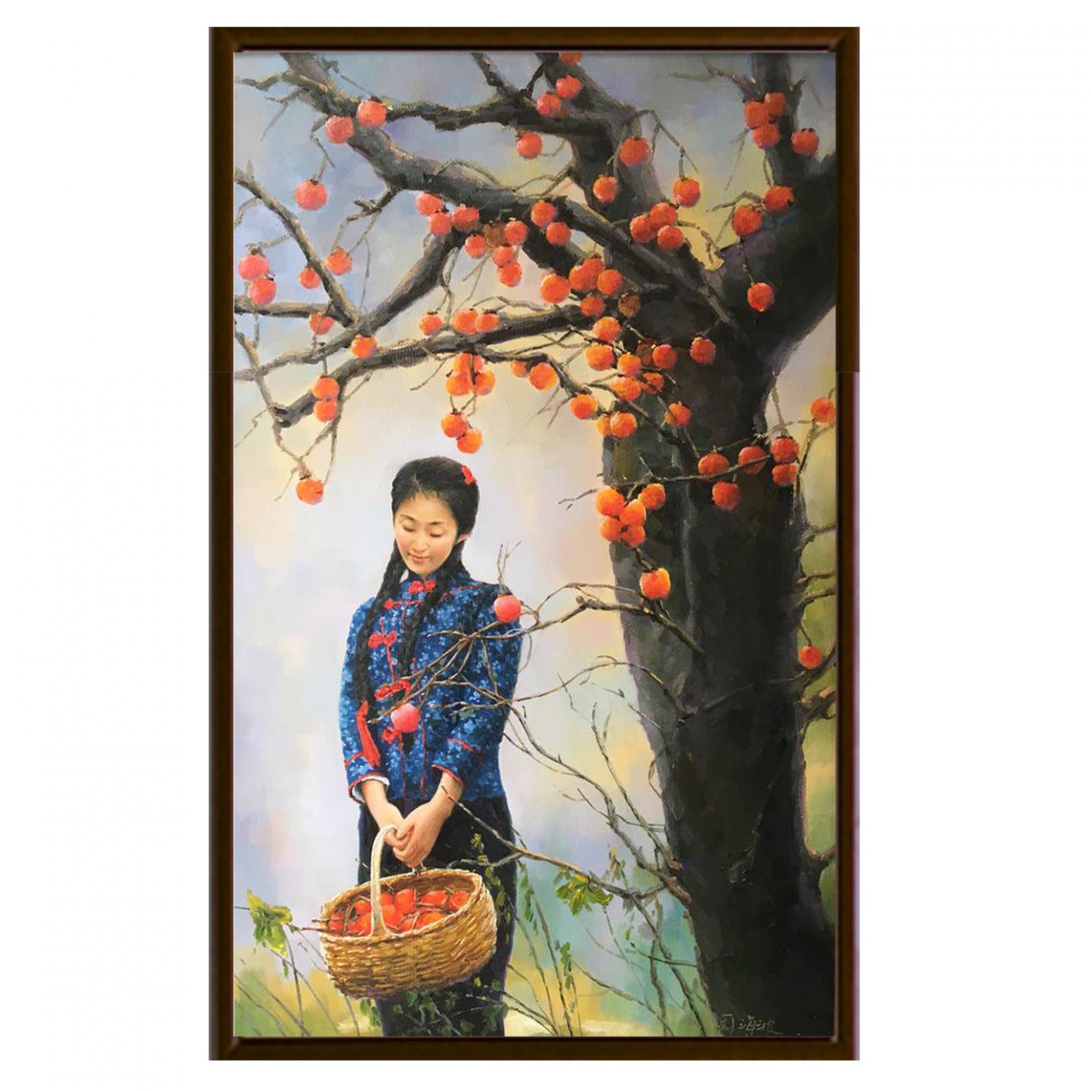 周海波油画作品《【柿子红了】作者周海波》【图2】