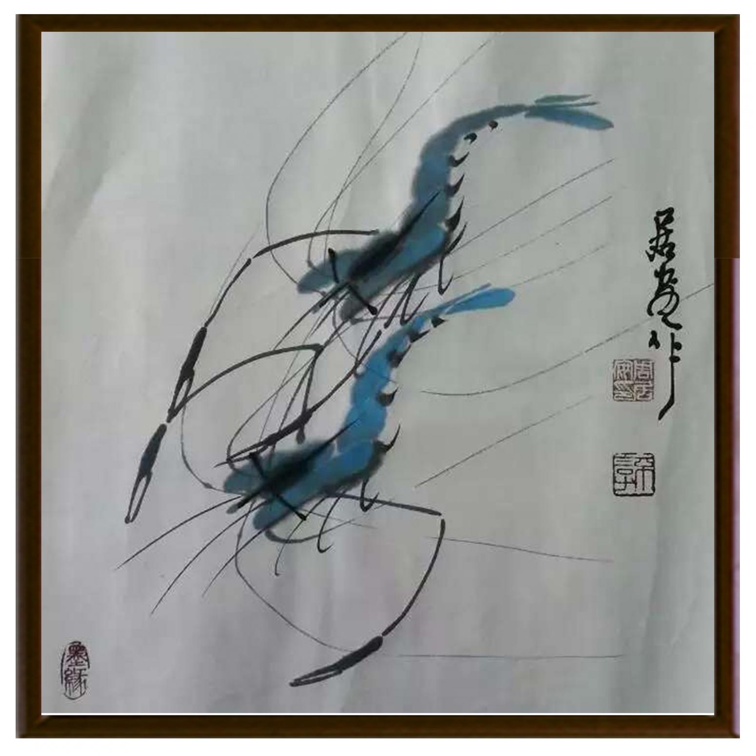 周居安国画作品《【成双成对2】作者周居安》【图2】