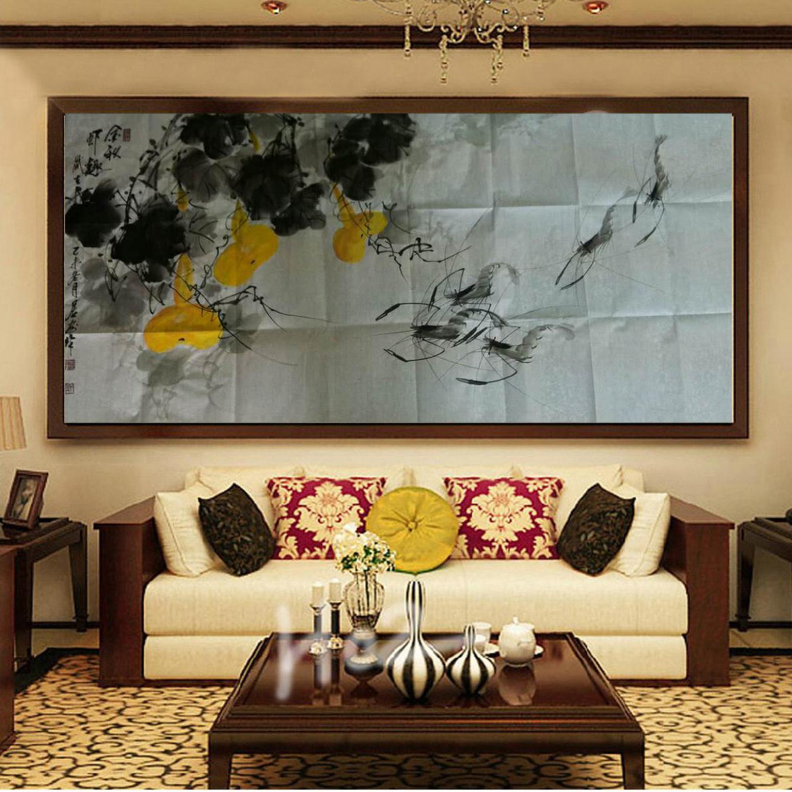 周居安国画作品《【瓜果游虾图】作者周居安》【图3】