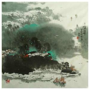 徐国人国画作品《【溪江畔】作者徐国人》价格9600.00元