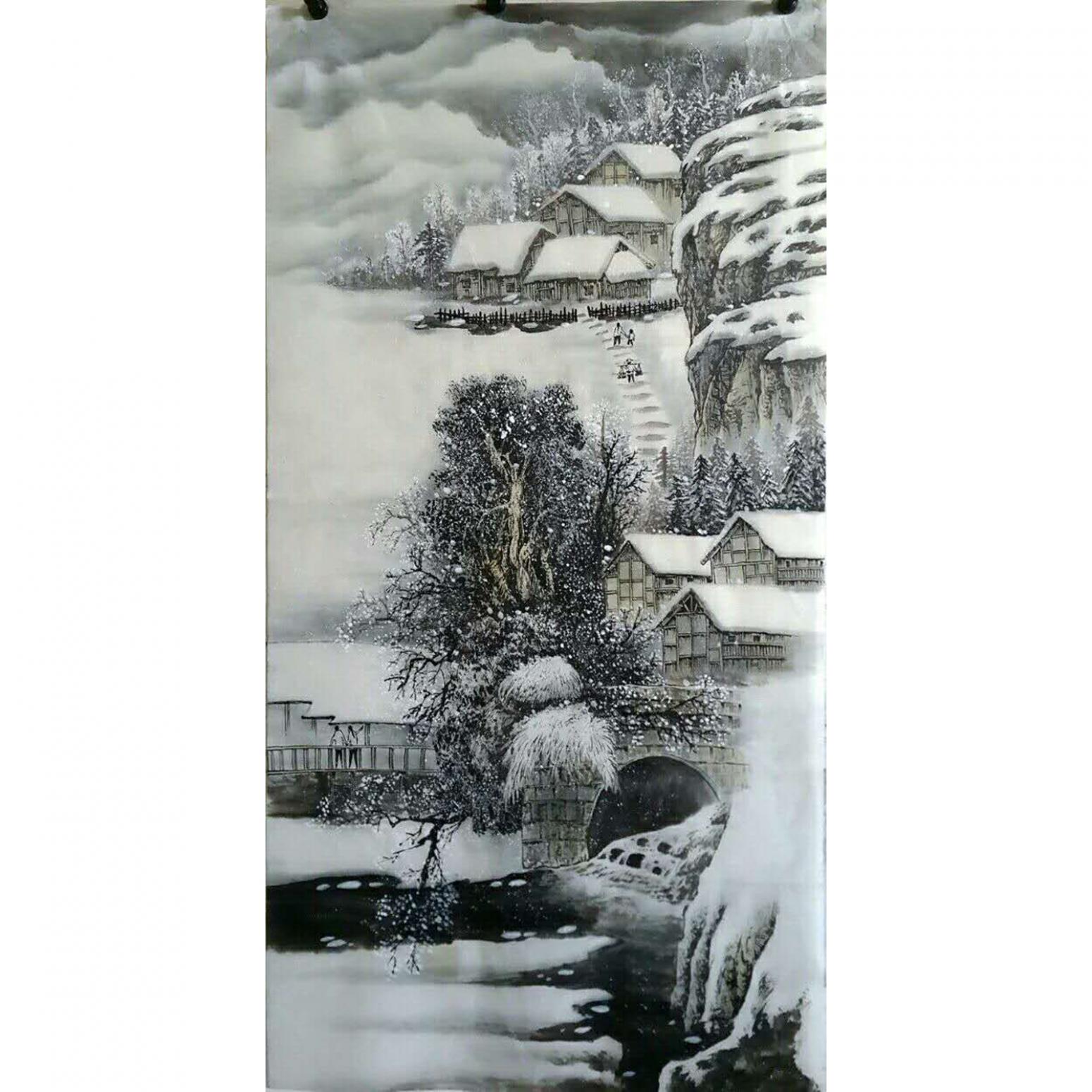 易剑赋国画作品《【雪景1】作者易剑赋》