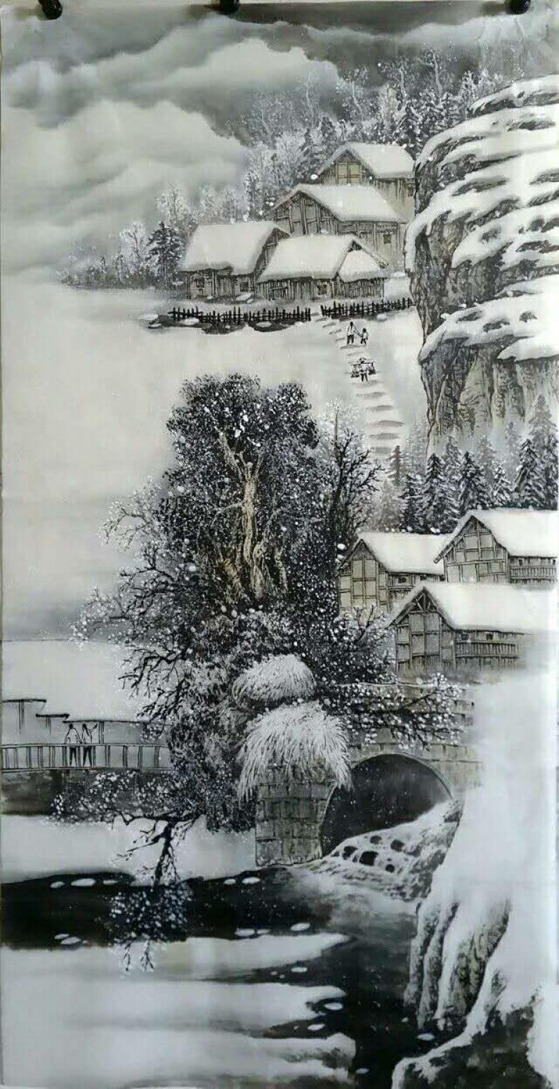 易剑赋国画作品《【雪景1】作者易剑赋》【图0】