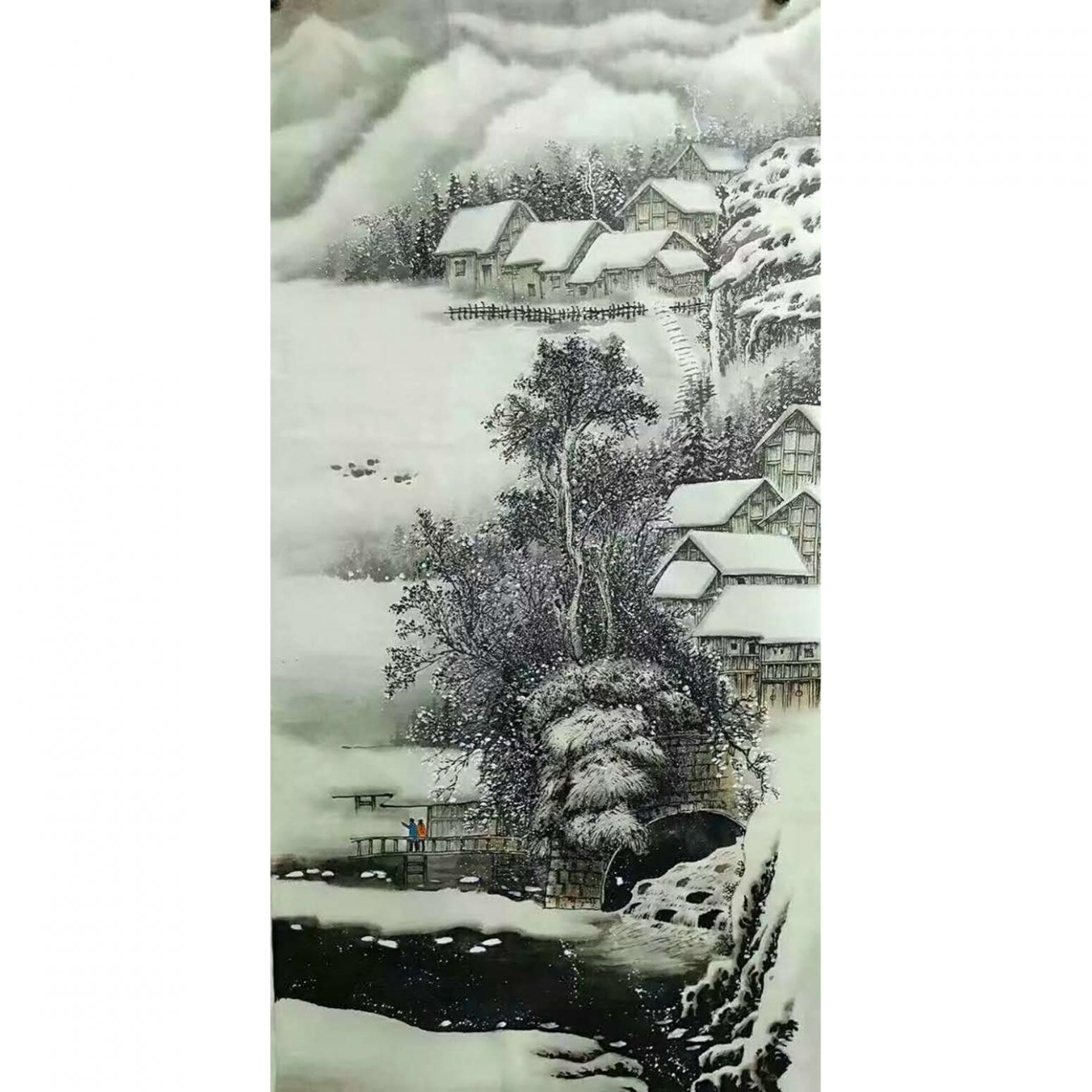 易剑赋国画作品《【雪景2】作者易剑赋》