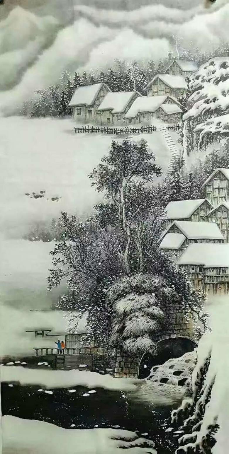 易剑赋国画作品《【雪景2】作者易剑赋》【图0】