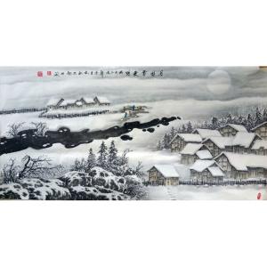 易剑赋国画作品《【月圆雪更明】作者易剑赋》价格2400.00元