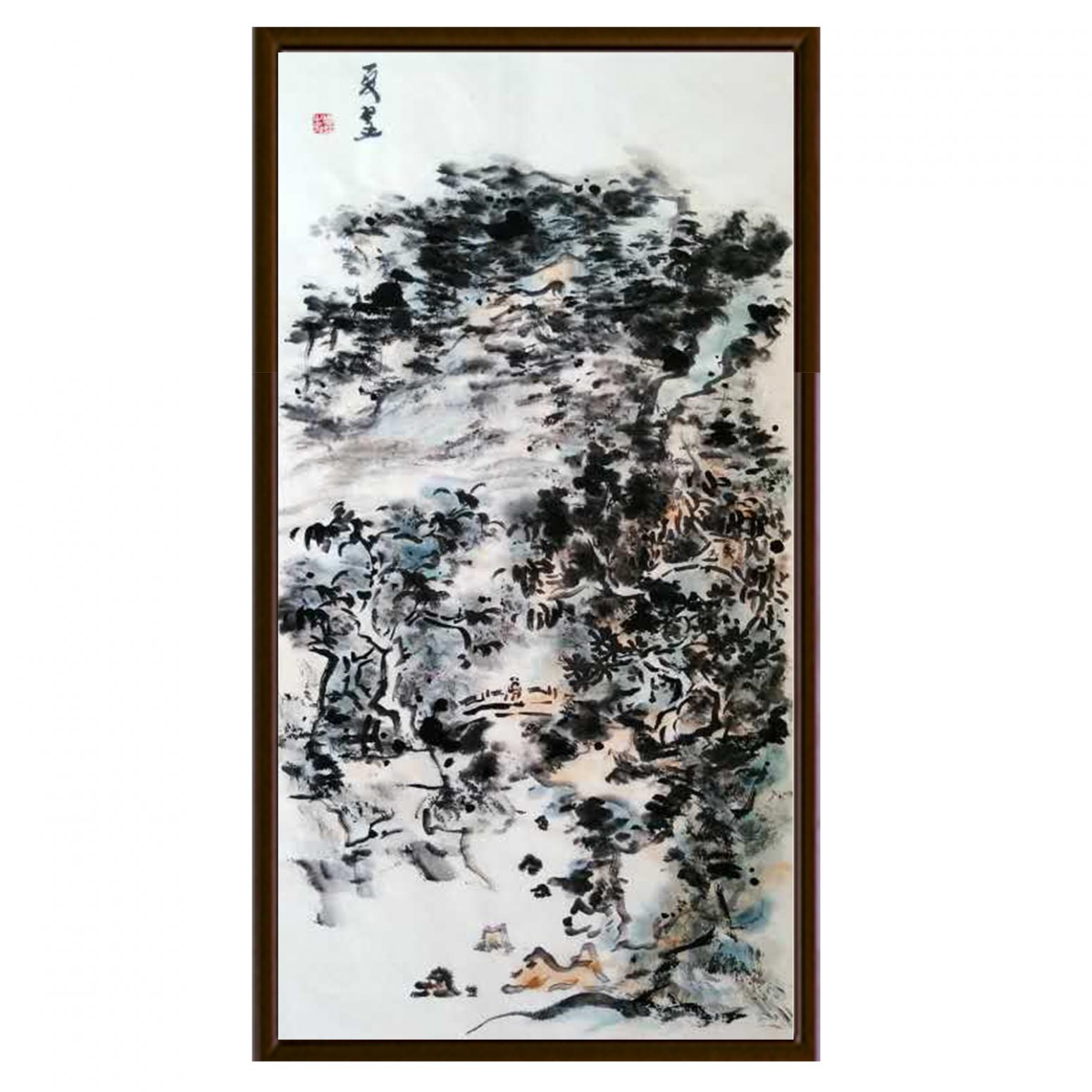 周现宏国画作品《【他在桥上看风景】作者周现宏》【图2】