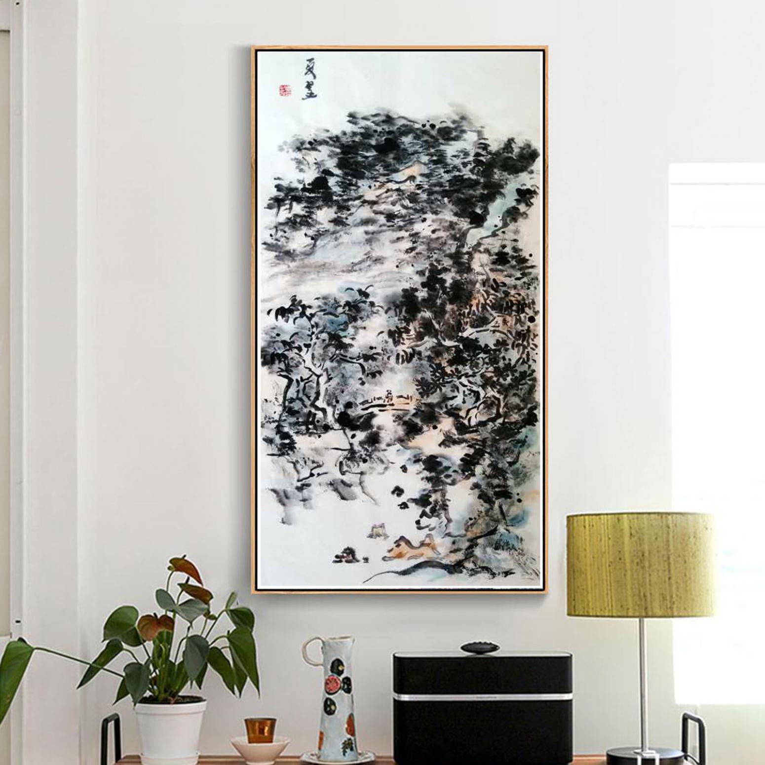 周现宏国画作品《【他在桥上看风景】作者周现宏》【图3】