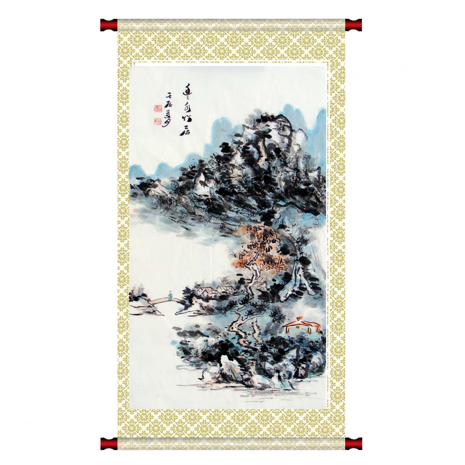 周现宏国画作品《【小桥流水人家】作者周现宏》【图1】