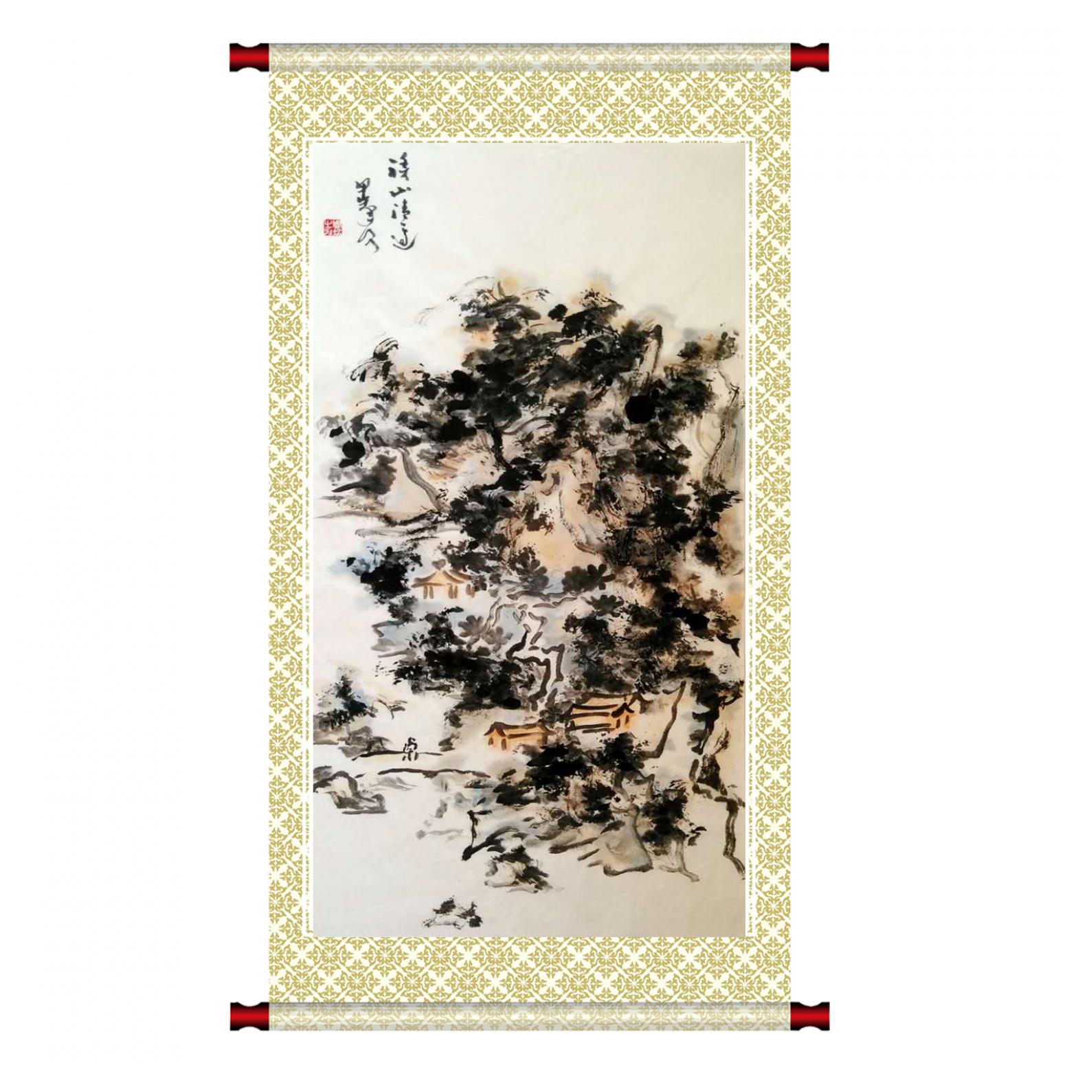 周现宏国画作品《【又见炊烟】作者周现宏》【图1】