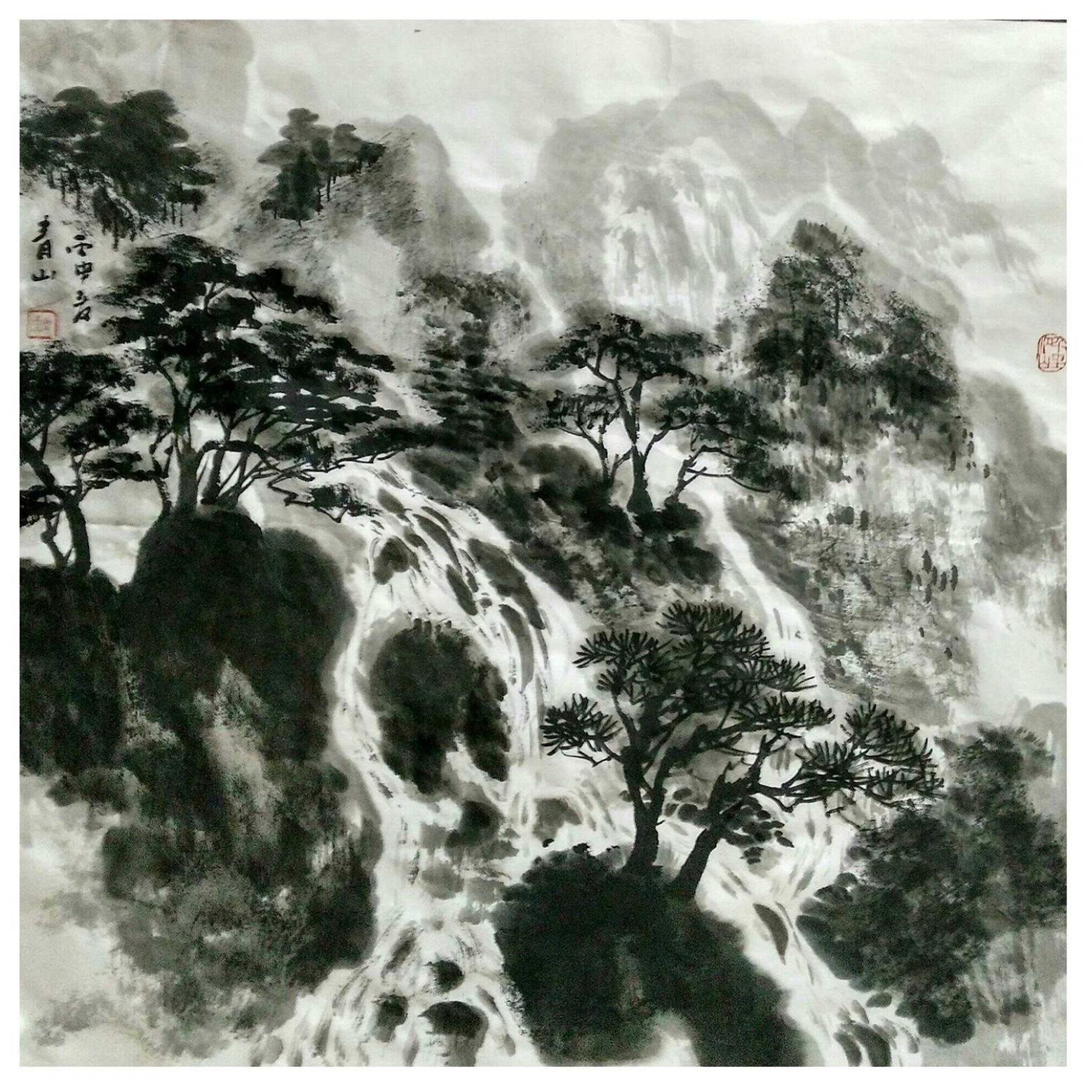 马青山国画作品《【山水】作者马青山》