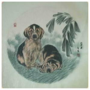 艺术品图片：艺术家马新荣国画作品名称《【狗】作者马新荣》价格800.00 元