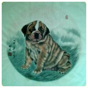 马新荣国画作品《【懒皮狗】作者马新荣》价格800.00元