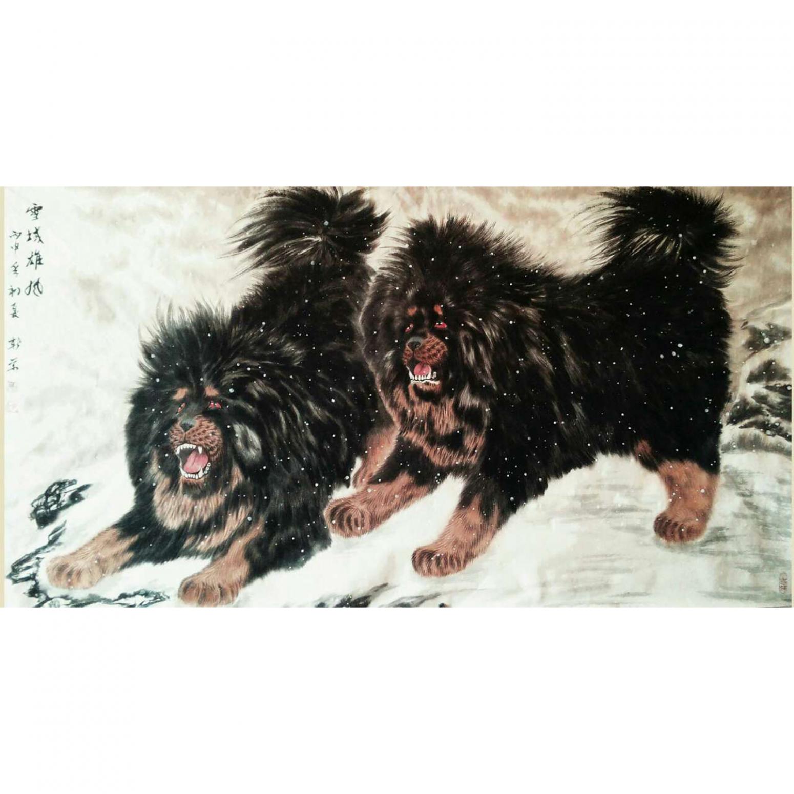 马新荣国画作品《【雪域雄风】作者马新荣》