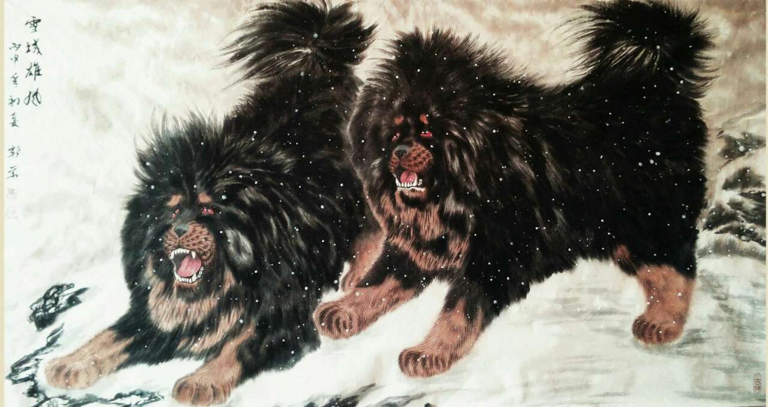 马新荣国画作品《【雪域雄风】作者马新荣》【图0】