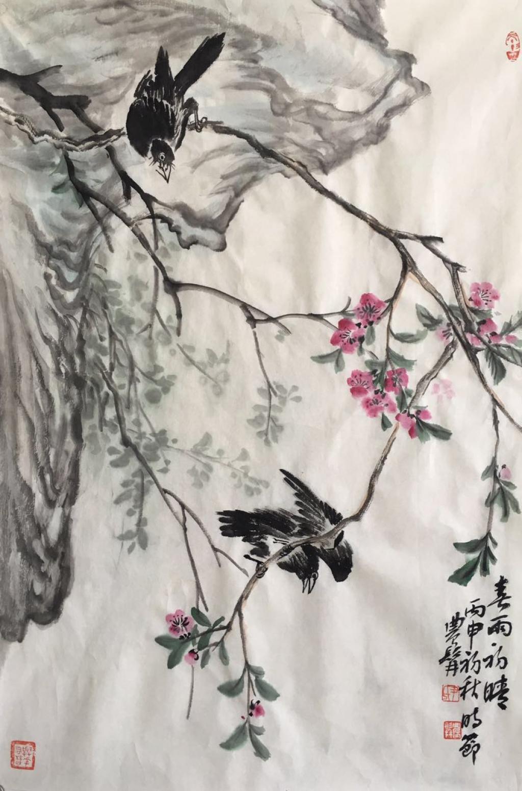 尹站前国画作品《【春雨初晴】作者尹站前》【图0】