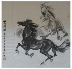 周祯国画作品《【双骏图2】作者周祯》价格720.00元