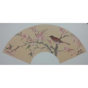 艺术品图片：艺术家朱德宾国画作品名称《【花鸟扇面1】作者朱德宾》价格200.00 元